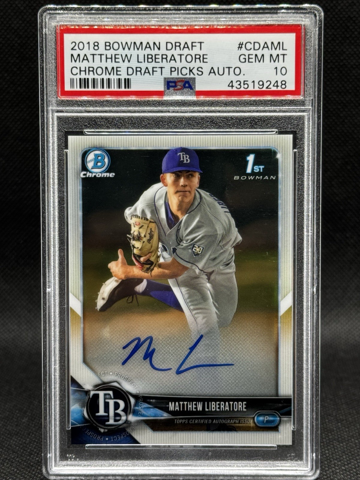 2018 Bowman Chrome Draft Matthew Liberatore Auto PSA 10