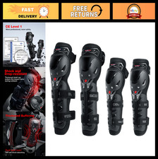 Adjustable CE Level 1 Motorcycle Knee Elbow Pads - Protective Shin Guards for