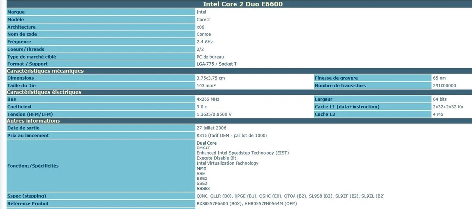 Intel Core 2 Duo E6600 . SL9S8 . SL9ZL . - Photo 2/2