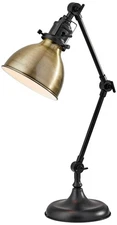 Alden Antique Bronze and Brass Adjustable Desk Lamp