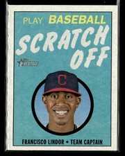 2019 Topps Heritage #12 Francisco Lindor 1970 Topps Scratch-Offs card