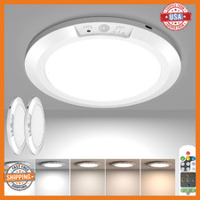 Awanber Battery Operated Motion Sensor Ceiling Light with Remote, USB Rechargeab