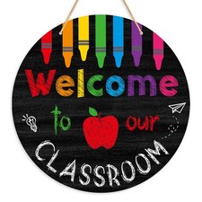 11.5" Coloful Welcome to Our Classroom Door Sign Back to School Door Hanger