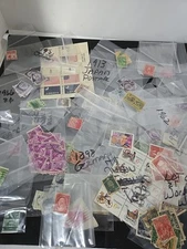 Collection of old stamps from all over the world. Bagged And Most Labeled