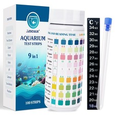 9 in 1 Aquarium Test Strips, 100 Count, Fish Tank Water Test Kit for Freshwat...
