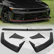 For 2024-2025 Hyundai Elantra N-Line Painted Black Front Bumper Lip Spoiler