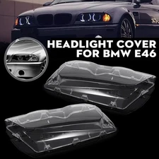 Left+Right Car Headlight Cover Lens for 99-03 BMW E46 2DR M3 2001-2006 2 Door
