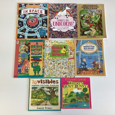 Look Again Picture Puzzles Hidden Search Find Spy 8 Children's Book Lot