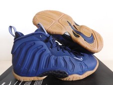 Nike Little Posite One Foamposite Midnight Navy Blue-Brown Sz 4Y 644791-405 