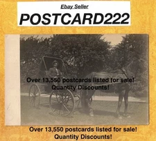 X RPPC 1908-29 real photo postcard YOUNG MAN & HORSE PULLED CARRIAGE