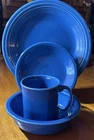 4 Piece Fiestaware Retire LAPIS BLUE Place Setting Homer Laughlin Bowl Mug Plate