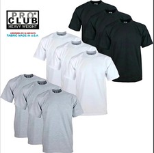 PROCLUB MENS HEAVYWEIGHT SHORT SLEEVE T SHIRT PRO CLUB PLAIN TEE SHIRT M - L
