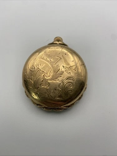 Antique Elgin Gold Filled Etched Bird Pocketwatch Needs Repair