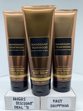 Bath  Body Works 3PCS MAHOGANY TEAKWOOD Ultimate Hydration Body Cream 8oz, NEW