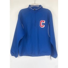 Cleveland Guardians Athletic Mens Blue 1/4 Zip Russell Windbreaker Patch Logo