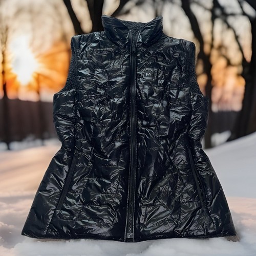 Helly Hansen Reversible Puffer Sherpa Black Vest Womens Medium Winter Ski