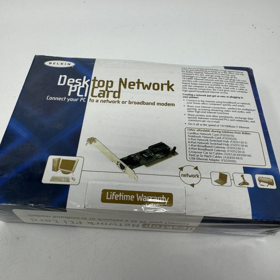 Vintage Belkin Desktop Network PCI Card 32 Bit 10/100BT Ethernet Home/Office - Image 2 of 3
