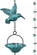 8.5Ft Copper Rain Chains for Gutters,Hummingbird Rain Chain for Gutters Outside,