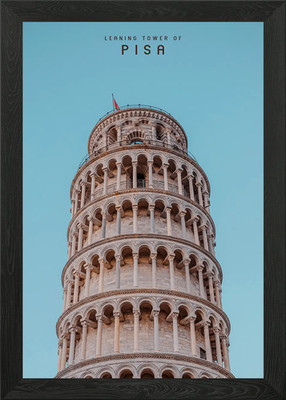 Leaning Tower of Pisa Framed Wall Art Poster Canvas Print Picture