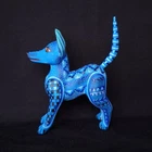 OAXACAN WOOD CARVING XOLO DOG (XOLOITZCUINTLE) ALEBRIJE. MEXICAN FOLK ART.