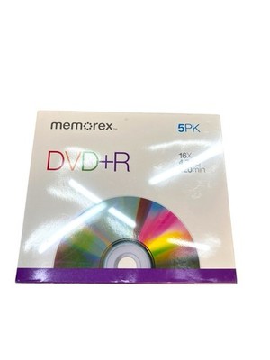 Memorex 5PK Slim Case 16X 4.7GB /GO DVD-R Recordable Disks