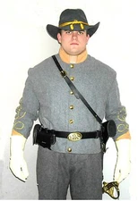 SAM BROWN STYLE SHOULDER STRAP FOR CIVIL WAR BELT - BLACK OR BROWN