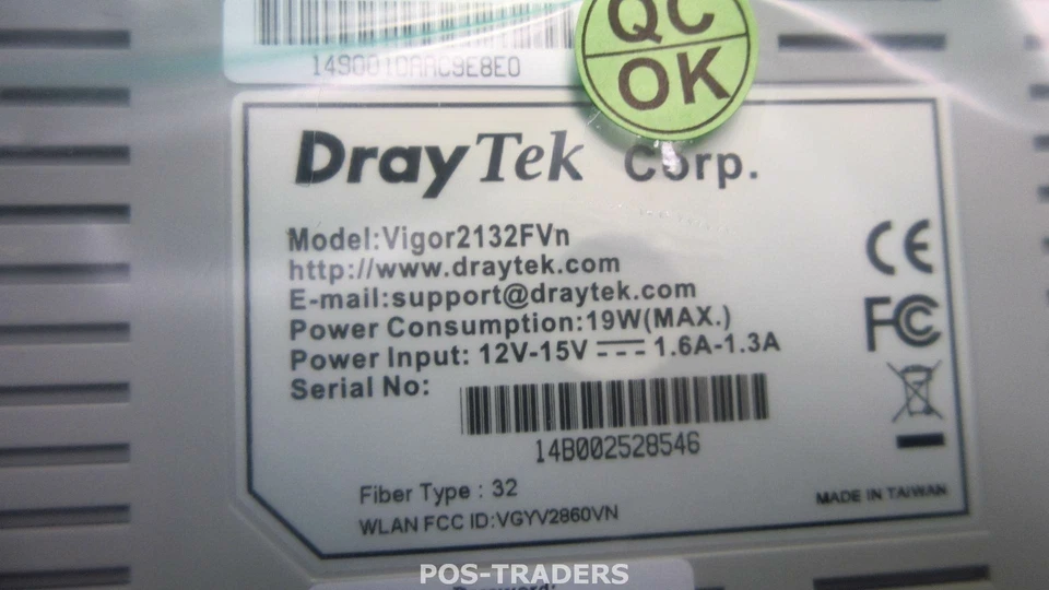 DrayTek VIGOR2132FVn Security SFP WAN Router 4 x Gigabit LAN NETHERLANDS - NEW - Bild 4 von 4