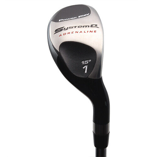 Mens Small Sz Power Play System Q Adrenaline #1 Driving Iron 15° Hybrid Reg Flex