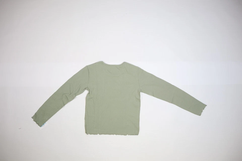 Top Carters Kid Lechuga Borde Manga Larga Verde Plisado Frontal Jóvenes Niñas XL 14 Foto 3 de 4