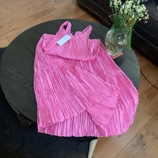 NWT EILEEN FISHER CRUSHED SILK SCOOP NECK F/L TIERED DRESS Size XL MSRP 378