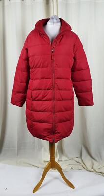 Lands End Damen Daunen Winter Mantel Rot FEHLENDE KAPUZE UK L LN132 BB 05