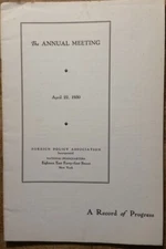 1930 The Annual Meeting Foreign Policy Ass. Pamphlet No