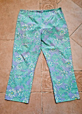 Vintage LILLY PULITZER Floral Crab Print Pants Lavender Blue 6