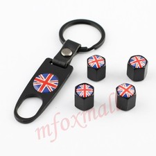 4PCS Accessori Auto Portachiavi Ruota Pneumatico Tappo Valvola UK United King Flag