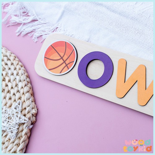 Baseball name puzzle, baby shower gift ,birthday for toddlers, baby puzzle baseb - Picture 6 of 8