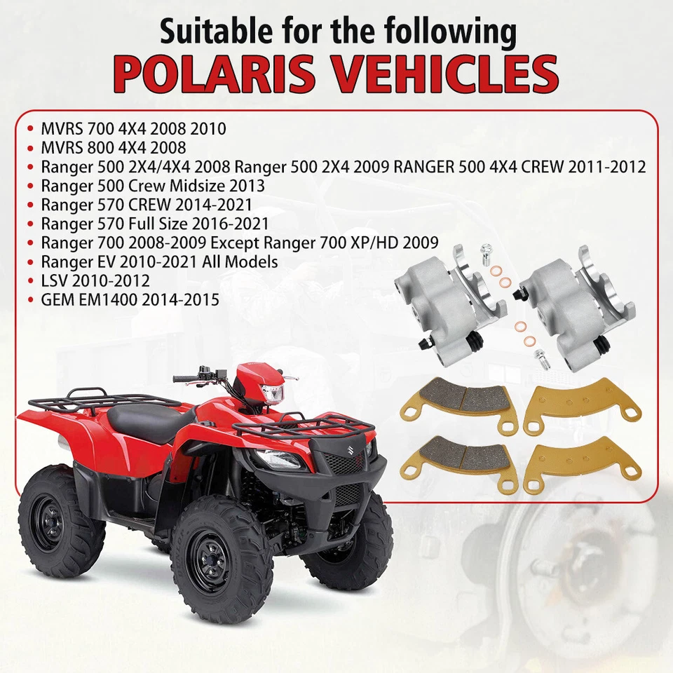 Pinzas y pastillas de freno delanteras para Polaris Ranger 700 Ranger XP 700/tripulación 2008-2009  Foto 3 de 4