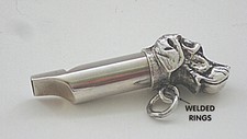 First Impressions Vintage "DOG WHISTLE" Antique Replica silver-plated 71mm long
