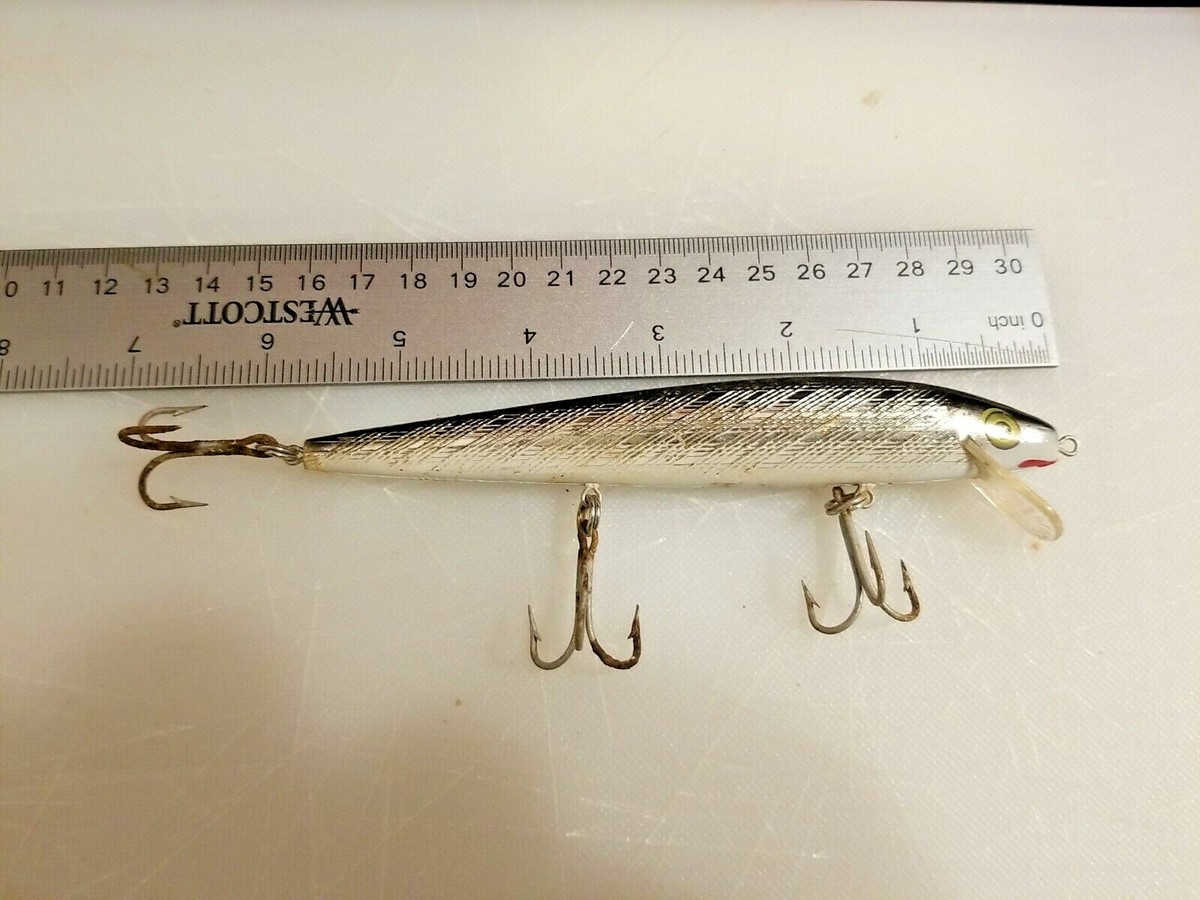 antique rebel fishing lures VINTAGE Rebel Minnow Floater Silver/Black Jerkbait Fishing Lure