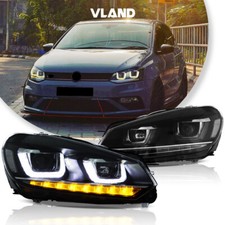 For 2010-2014 VOLKSWAGEN Golf 6 MK6/Jetta Wagon LED Headlights Sequential Pair