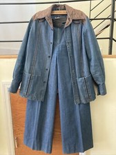 Unisex Gucci vintage Mc Douglas Paris two piece blue denim leather suit S / M.