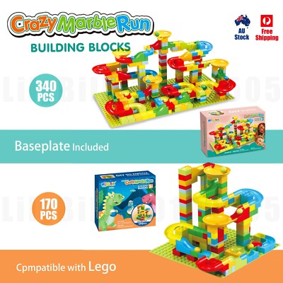 170/340 PCS Marble Run Building Blocks Construction Toys DIY Race