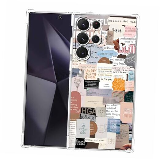 Case for Samsung Galaxy S24 Ultra,Jesus Quote Collage Christian Bible Verse