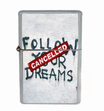 Cancelled Dreams Rs1 Flip Top Oil Lighter Wind Resistant 
