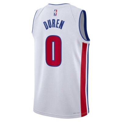 Detroit Pistons Jalen Duren #0 Nike White Swingman Jersey