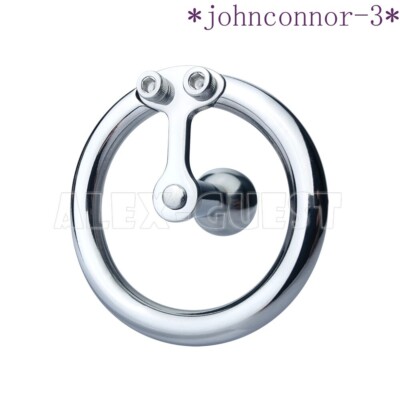 Metal Ball Inverted Flat Chastity Cage Steel Lock Negative Massage Ball Plug