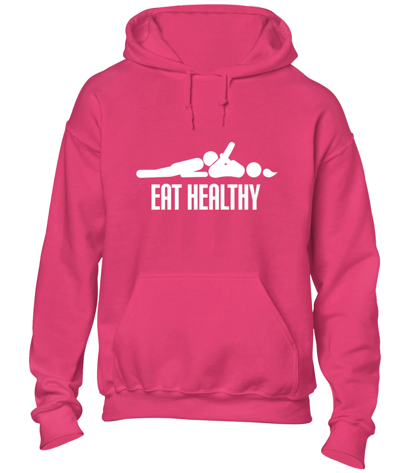 RHUDE FELPA CON CAPPUCCIO EAT HEALTHY FELPA DIVERTENTE SCHERZO RUDE DESIGN CARTONE ANIMATO TOP REGALO FANTASTICO