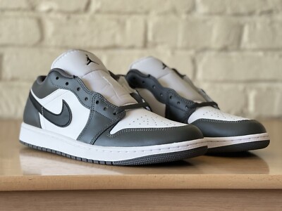 Nike Air Jordan 1 Low Retro Shoes Men Size 10 White Black Iron