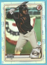 2020 Bowman First 1st Edition Baseball Heliot Ramos Sky Blue Foil Refractor
