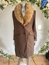 Joules Langley Tweed Coat Size 14 Green Longline Overcoat Rare Rrp £279 New Oz45