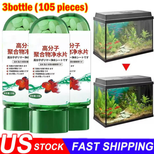 3X Powerful Aquarium Water Purification Tablet, Remove Turbidity for Fish Tank